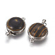 Synthetic Wood Lace Stone Box Clasps G-L473-C07-2