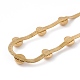 Ionenplattierung (ip) 304 halbrunde Perlenanhänger-Halskette aus Edelstahl mit Fischgrätketten für Damen NJEW-G090-02G-3