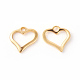 201 Stainless Steel Open Heart Charms STAS-F192-059G-3
