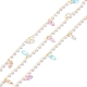 Catene di perline fatte a mano in ottone e zirconi e imitazione abs di perle CHC-D029-31G-1