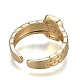 Brass Micro Pave Clear Cubic Zirconia Cuff Rings RJEW-H538-02G-M-2