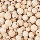 300pcs 6 styles de perles en bois de fil naturel WOOD-TA0001-63-4