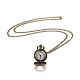 Lega piatta e rotonda con cuore pendente orologio da tasca collana di quarzo WACH-N011-27-2