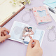 OLYCRAFT 2Pcs 2 Styles Mini Photo Album Photocard Holder Book 3 Inch/8cm Pink Butterfly Heart Hollow Card Binder Portable Picture Storage with Butterfly Bear Pendant for Collecting Picture - 40-Pocket DIY-OC0010-77-3