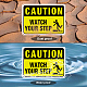GLOBLELAND 2 Pack Watch Your Step Caution Sign AJEW-GL0001-01B-07-5