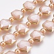 Chapelets de perles en verre électroplaqué EGLA-I007-06G-1