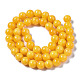 Chapelets de perles de pierres en jade jaune teinte X-G-R271-8mm-Y07-2