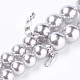 Shell Pearl Beaded Lariat Necklaces NJEW-I224-I01-2