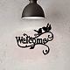 CREATCABIN Welcome Metal Wall Art Birds on Branch Decor Wall Hanging Silhouette Sculpture Ornament Iron Sign for Indoor Outdoor Home Living Room Kitchen Garden Office Decoration Gift Black 12 x 10Inch AJEW-WH0286-004-7