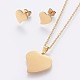 304 Stainless Steel Pendant  Necklace and Stud Earrings Jewelry Sets SJEW-K151-63G-1