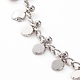 Латунные плоские круглые браслеты с подвесками для женщин и девочек AJEW-AN00382-2