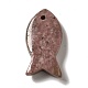天然石ロードナイトペンダント  魚のチャーム  39x20x7~7.5mm  穴：2.3mm G-G932-B18-2