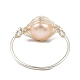 Bague en perles tressées en perles naturelles RJEW-JR00586-01-4