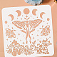 FINGERINSPIRE Moon Phase Stencil 11.8x11.8inch Luna Moth Painting Stencil Mushroom Stencil Plant Drawing Template Large Stencil Plastic PET Stencil for Wall Floor Tiles Furniture Painting DIY-WH0391-0328-3