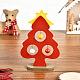 クリスマスツリーの木製ディスプレイの装飾  クリスマスパーティーギフトの家の装飾のため  レッド  137x90x35mm WOCR-PW0002-59A-2
