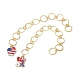 10Pcs USA Flag Element Apple/Star/Bowknot Alloy Enamel Knitting Row Counter Chains & Locking Stitch Markers Kits HJEW-JM01337-3
