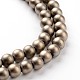Non-magnetic Synthetic Hematite Beads Strands G-A140-17-3mm-1