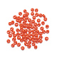 TOHO日本のフリンジシードビーズ  不透明なガラスの丸い穴のロカールシードビーズ  レッドオレンジ  3.8x3.2mm  穴：1mm  約178個/10g X-SEED-R039-03-MA50-2