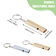 DICOSMETIC 6Pcs 2 Colors Double Tube Whistle Alloy High Frequency High Decibel Keychain KEYC-DC0001-19-2