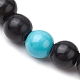 Braccialetti elastici con perline sintetiche turchesi per donne e uomini&nbsp;BJEW-JB11552-01-3