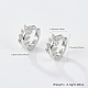 Boucles d'oreilles créoles en argent sterling plaqué rhodium platine 925 micro pavé de zircones cubiques transparentes UZ5927-1-2