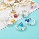 Anello di barretta di perle di vetro millefiori fatto a mano di girasole per le donne delle ragazze adolescenti del bambino RJEW-JR00381-2