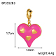 Подвески в форме сердца из нержавеющей стали 304 с эмалью STAS-OY004-09G-3