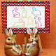 FINGERINSPIRE 4 pcs Easter Bunny Painting Stencil 8.3x11.7inch Reusable Cute Rabbit Pawprint Pattern Drawing Template Jumping Rabbit Decoration Stencil for Painting on Wood Wall Paper Furniture DIY-WH0394-0204-5