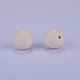 丸いシリコン焦点ビーズ  チーターのための咀嚼ビーズ  DIYの看護ネックレス用  ホワイト  15mm  穴：2mm SI-JX0046A-125-2
