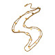 ステンレススチール製サテライト&カーブチェーン二層ネックレス304個  ハートペンダント付き  ゴールドカラー  16.14インチ（41cm） NJEW-Z028-04G-1
