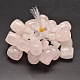 Pierres précieuses de quartz rose naturelle 3 trous perles de gourou pour la fabrication de bijoux bouddhiste G-L409A-32-2