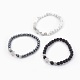 Bracelets extensibles en pierre naturelle et synthétique BJEW-JB03961-1