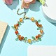 Bracelets de perles de cornaline naturelle thème automne fruits BJEW-TA00333-2