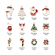 120 Uds. 12 colgantes de esmalte de aleación con tema navideño dorado claro de estilo ENAM-LS0001-55-4