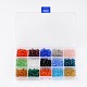 1box 15 couleurs des perles de verre ronde GLAA-X0011-01-2