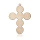 Placcato dorato croce strass acrilico lega grandi ciondoli PALLOY-J403-03G-2