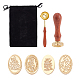 CRASPIRE Wax Seal Stamp Set 4PCS Oval Sealing Stamp Heads with 1 Piece Wood Handle DIY-CP0005-53A-1