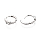 Glass Oval Hoop Earrings with Cubic Zirconia EJEW-G321-01P-01-3