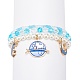Set di braccialetti elasticizzati con perline di perle di conchiglia stile 3 pz 3 e semi di vetro BJEW-JB08705-01-5