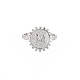 304 anillo redondo plano de acero inoxidable con letra inicial abierta para hombres y mujeres RJEW-S405-246P-M-1