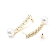 Clous d'oreilles pendants en cristal avec strass et perle d'imitation EJEW-C037-02A-LG-2