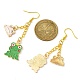 Alloy Enamel Frog Dangle Earrings with Iron Earring Pins for Women EJEW-JE05421-01-2