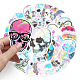 Skull PVC Plastic Sticker Labels SKUL-PW0002-088-4