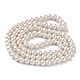 (Defekter Restposten: Verblassen) Einbrennlackierte runde Perlenstränge aus perlmuttfarbenen Glasperlen HY-XCP0001-12-3