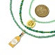 3 Uds. Conjunto de collares con colgante de esmalte de aleación de 3 estilos con cadenas de cuentas de semillas de vidrio NJEW-JN04456-3