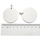 201 pendentifs d'étiquettes vierges rondes plates en acier inoxydable STAS-S030-10-3