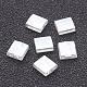 Clear Electroplate Glass Square Beads X-EGLA-D033-03LP-1