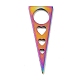 イオンメッキ201ステンレス鋼ペンダント  心のある三角形  虹色  22x8x1mm  穴：5mm STAS-A066-11M-1