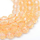 Facetas hebras de perlas naturales citrino redondas G-R346-10mm-06-1