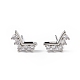 Clear Cubic Zirconia Crown Stud Earrings EJEW-L234-077P-1